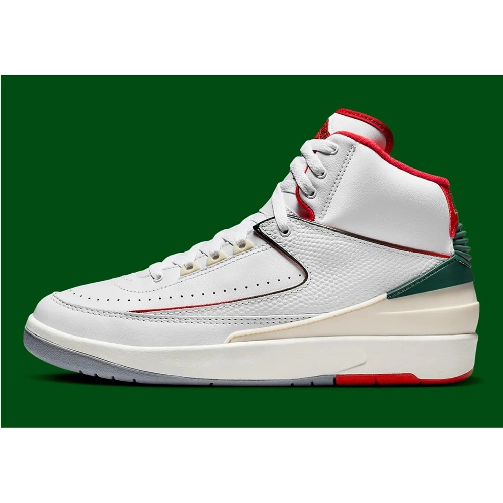 Nike Air Jordan 2 Retro Italy White Fire Red Sneakers OG DR8884-101 Mens Size